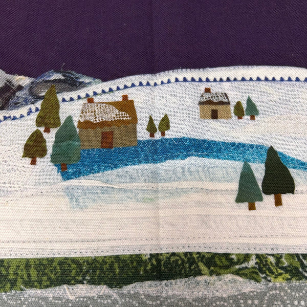 Winter Mountain Street Scene Project Bag Kit - Background Panel Only