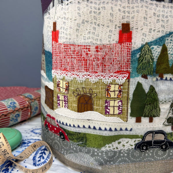 Winter Mountain Street Scene Project Bag - Complete Kit