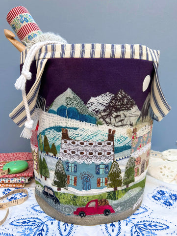 Winter Mountain Street Scene Project Bag - Complete Kit