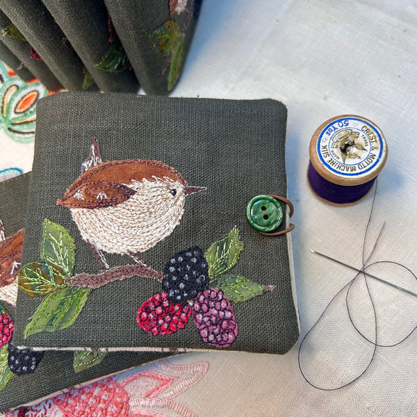 Needle Case - Wren With Blackberries