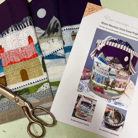 Winter Mountain Street Scene Project Bag Kit - Instruction Booklet and Background panel ONLY.